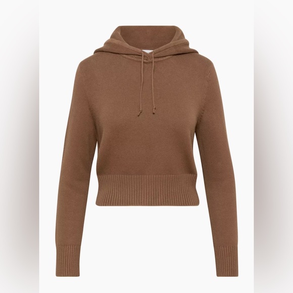 Sunday Best Tops - NWT Aritzia Sunday Best Spice Cashmere Blend Hoodie Cognac XS